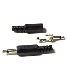 2x Audio Male Plug in Jack Mono Connector 1/8 inch 3.5 mm