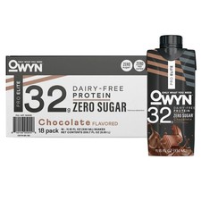 OWYN 32g Pro Elite Protein Shake, Chocolate, 11.15 fl oz, 18-pack 32g Dairy Free