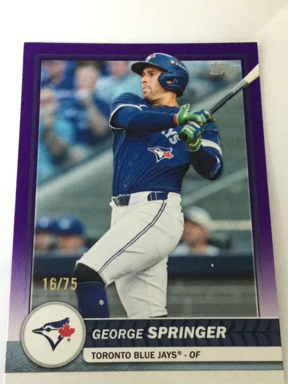 george springer Toronto Blue Jays 2026 topps purple refractor of 16/75 Mint+