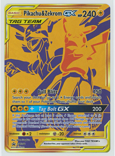 Pikachu & Zekrom GX SM248 Tag Team Sun Moon Black Star Promo Pokémon 2020 NM