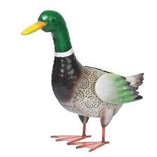 Solar Ducks Outdoor Statue  Metal Duck Garden Decor  Lawn Animal Statue