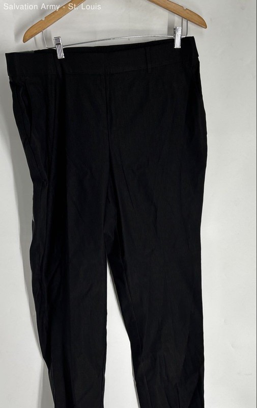 Rafaella Womens Black Flat Front Pockets Straight Leg Ankle Pants Size 18