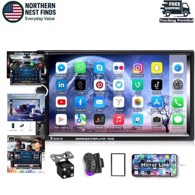 Full HD 7'' MP5 Car Stereo with Backup Camera & Smartphone Sync - Bluetooth Ready