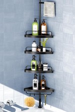 HAMITOR Corner Shower Caddy Tension Pole: Adjustable Stainless Steel