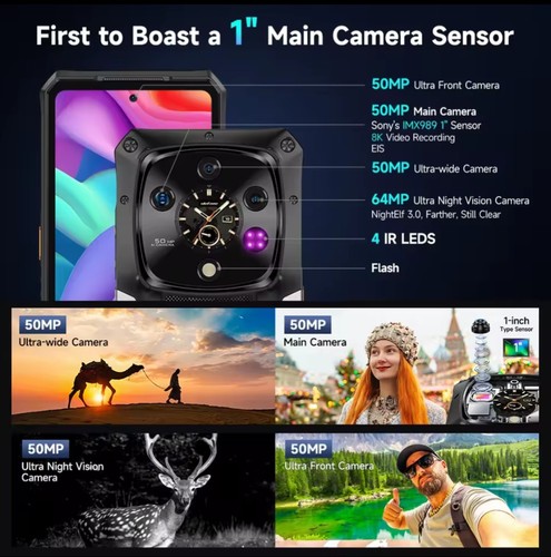 Ulefone Armor 28 Pro 5G AI Rugged Phone 10600mAh 6.67”AMOLED 64MP 120W 32G+512GB - Picture 3 of 6