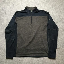 Kuhl Ryzer Sweater Mens 2XL Blue Gray Quarter Zip Pullover Performance Outdoor