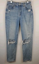AMERICAN EAGLE Comfort Stretch Waistband Blue Denim Mom Jeans Women's Size 4 R
