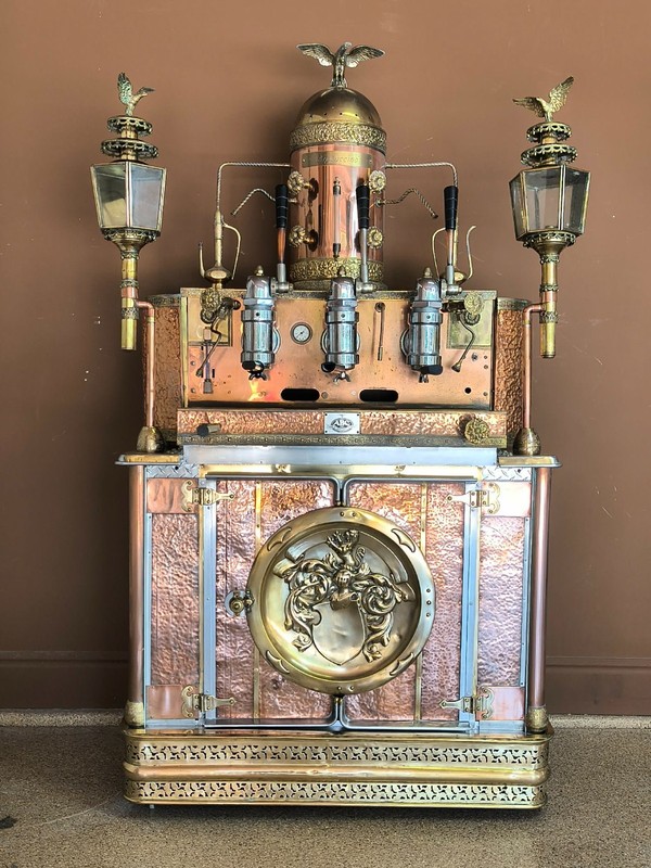 Rare Custom Vintage Gaggia Commercial Cafe Machine Copper Brass Steampunk