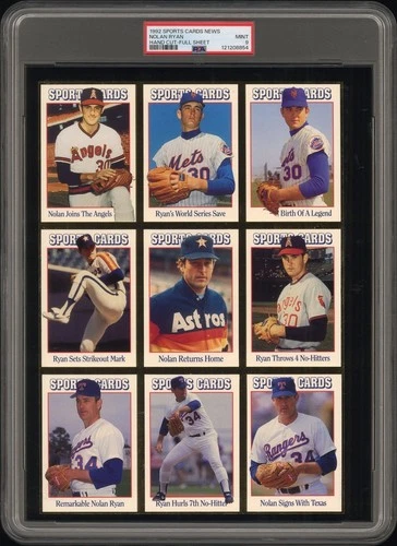 1992 Sports Cards News Nolan Ryan Full Panel PSA 9 (POP 3, NONE HIGHER)