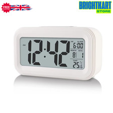 Digital LED Bedside Snooze Alarm Clock Time Temperature Day/Night Mode Clock UK