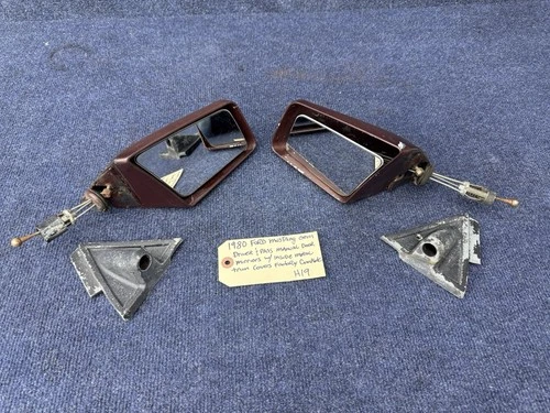 1979-1986 FORD Mustang Exterior Manual Door Mirror & Covers OEM Pair Set Side