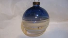 Vintage Christmas War Era Unsilvered Glass Stripe Ornament Blue US of A