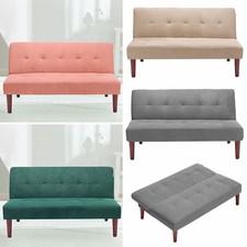 Fabric Sofa Bed Small Couch Settee Loveseat Sofabed Single Sleeper Recliner Beds