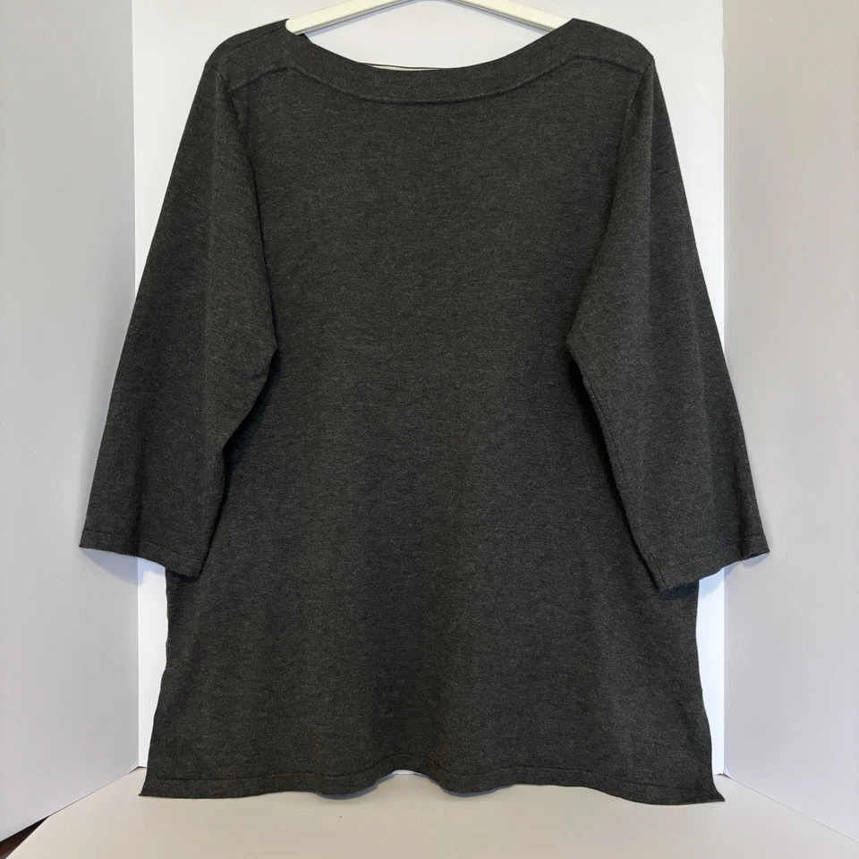 Кабель и калибр серый туника 2 X w/блестки/стразы 3/4 рукав праздник блестящий блеск - Изображение 3 из 4