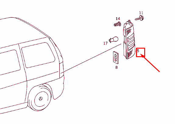 MERCEDES-BENZ VITO W638 Rear Left Taillight A6388201264