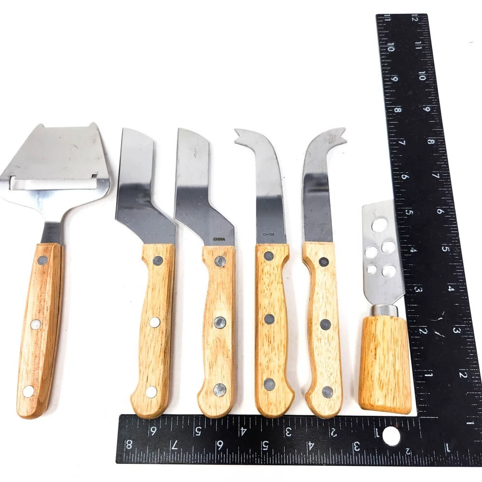 Набор из 6 ножей для пикника Time Toscana, ножей для сыра и пароварок, нержавеющая сталь, дерево - Изображение 3 из 4