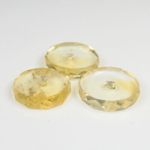 4.16 Ct ~ 1$ No Reserve Auction Natural Yellow Citrine Round Drilled Beads