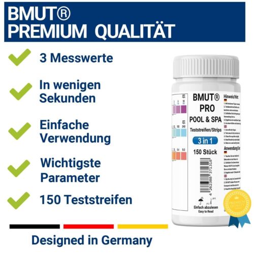 150x Pool Teststreifen 3in1 Chlor pH Gesamtalkalität | Whirlpool Spa –XXL VORRAT - Bild 2 von 6