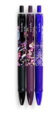 Vera Bradley Black Ink Pen Set Of 3 Fall 19 Medley - NEW In Original Packaging