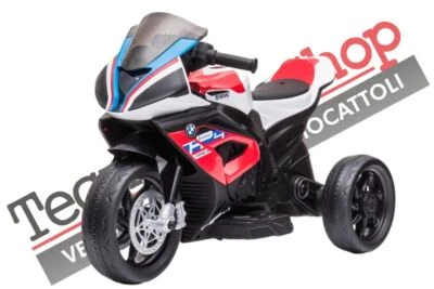 Moto Motocicletta Elettrica per Bambini BMW HP4 Race 12V 3 Ruote Luci Led Suoni