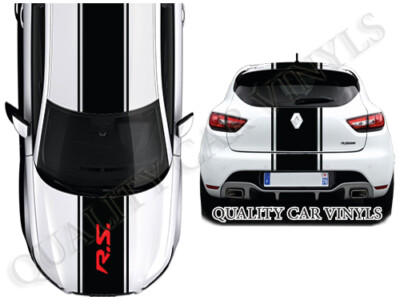 Renault RS Megane Clio Racing Streifen Grafik Aufkleber Motorhaube Dach Kofferraum OTT25