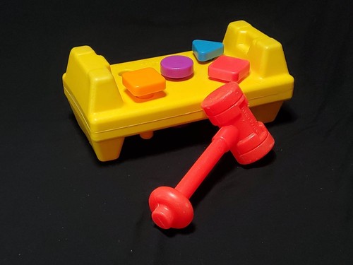 Vintage 1986 Quaker Oats Company Fisher-Price Tap N Turn Bench 5" Learning Toy