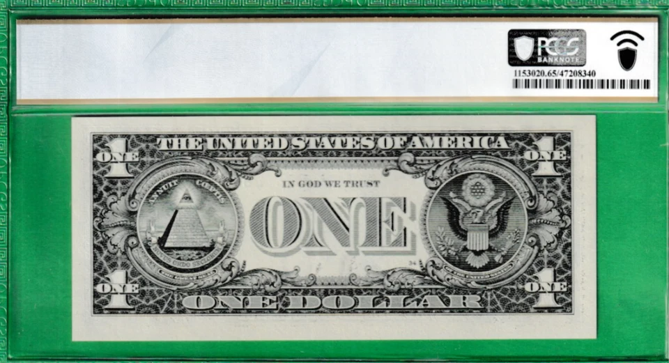 $1  Federal Reserve note PCGS 65  BINARY FLIPPER Serial Numbers  60666010 - Image 3 of 3