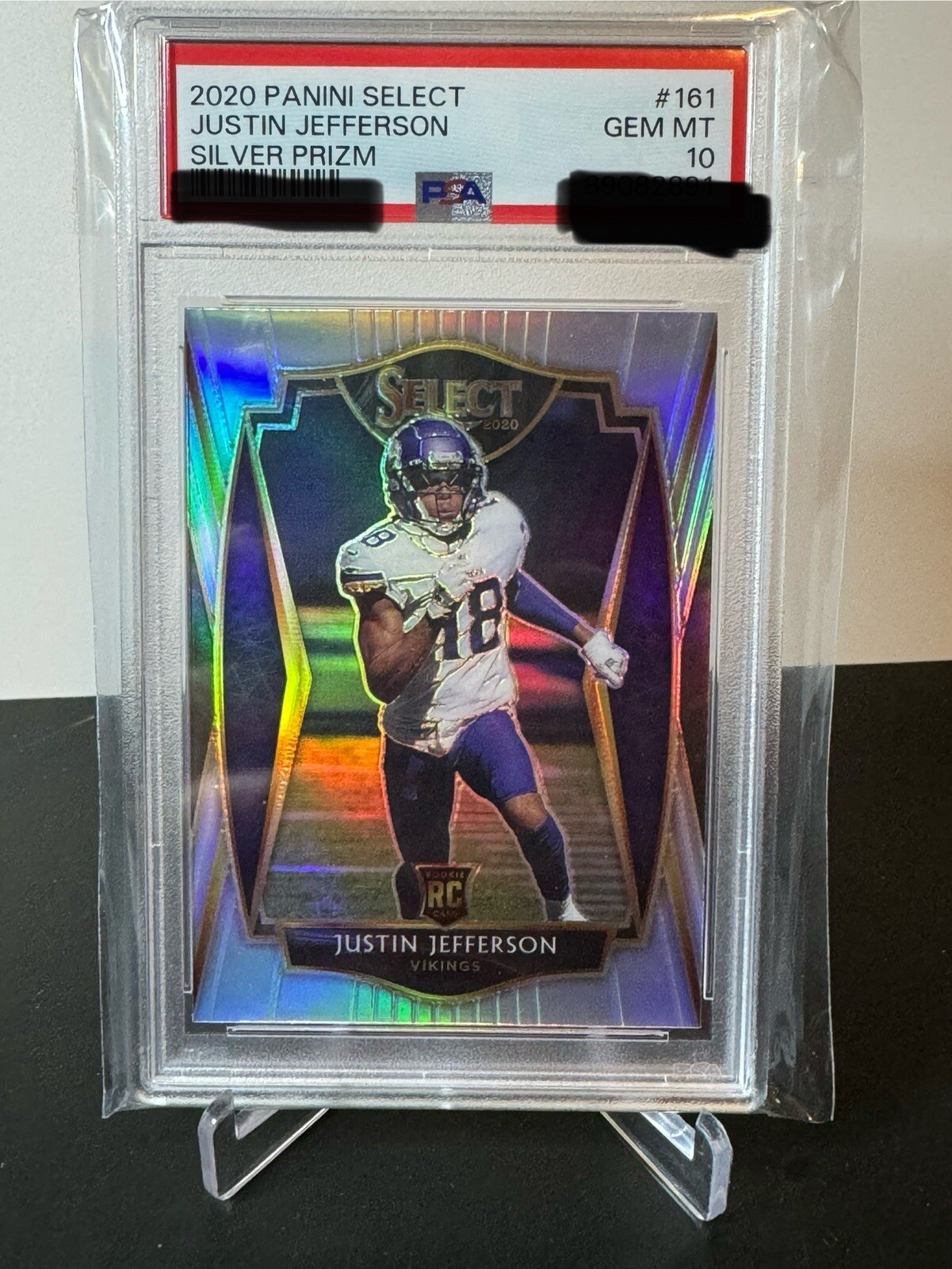 Justin Jefferson 2020 Select #161 Silver Prizm Rookie RC PSA 10 Vikings