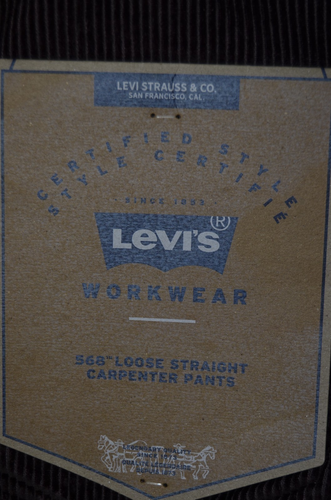 men LEVIS 568 LOOSE STRAIGHT CARPENTER JEANS W32 L32 Skateboard surf brown cords - Picture 18 of 24