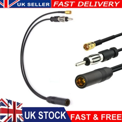 QNGENET Dab FM / AM SMB Car Aerial Cable Antenna Splitter Adapter Radio Active Converter