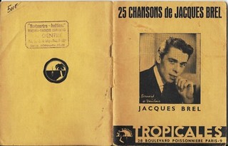 Partition : Jacques Brel Livret de 25 chansons Les Éditions TROPICALES