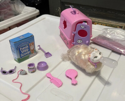 2001 Kitty Fun Barbie Doll Play Set with Marshmallow the Cat, Cat