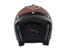 CRG Sports  Motocross Motorcycle Scooter Open-Face Fiberglass Leather Helmet