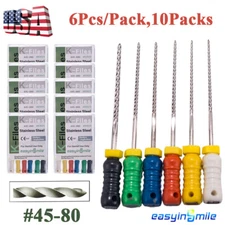 Endodontic Hand files Dental Stainless Steel Endo Root canal K files #45-80 25MM