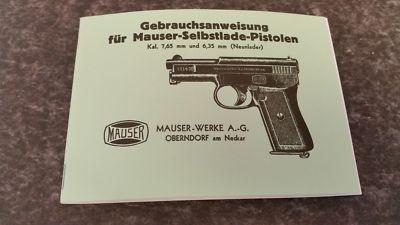 Mauser-Selbstladepistole Kal 7,65 mm und 6,35 mm (Neunlader) Gebrauchsanweisung