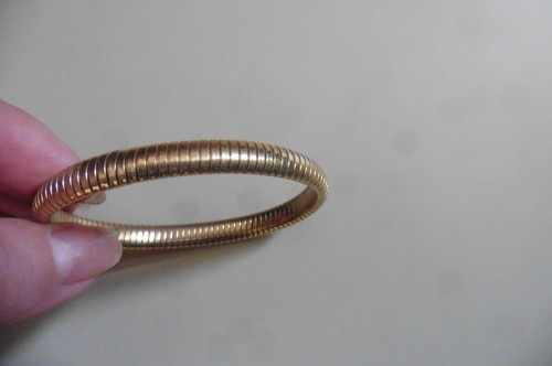 Bracelet large vintage en maille métallique argentée, bijoux