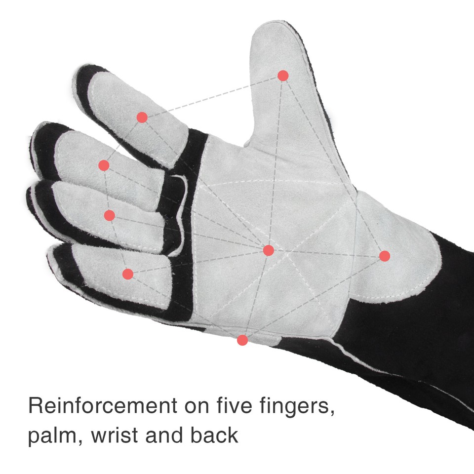 YESWELDER Schweißerhandschuhe 40cm - Hitzebeständig Bis 500°C Mit Kevlar