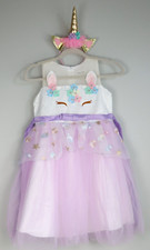 Girl's Unicorn Dress Costume Holiday Party Birthday Cosplay Size 140 7-8 Years