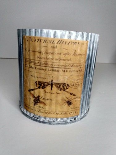 Galvanized 4inch Metal Canister Vintage Advertisement Antique Stain - Picture 3 of 9
