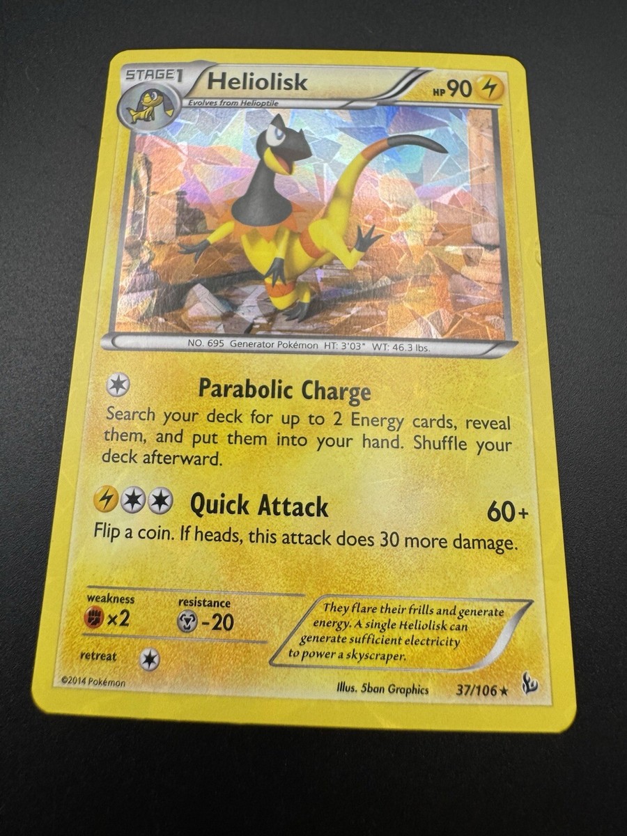 Heliolisk - 37/106 - Cracked Ice Holo Rare - XY Flashfire