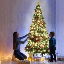 Artificial Holiday Standing Xmas Christmas Tree with Solid Metal Legs,Green