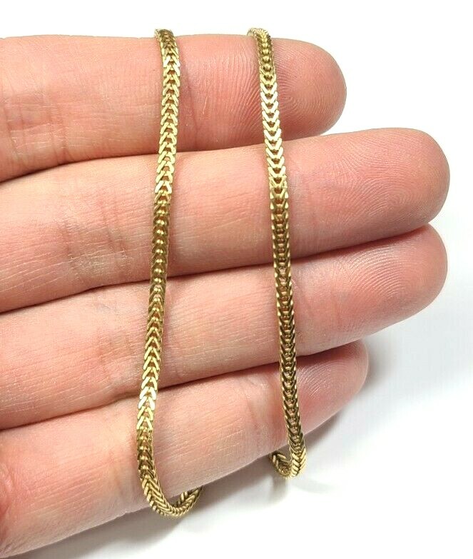 14k Yellow Gold Odd Rectangular Link Necklace 20 … - image 4