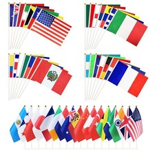 200 Pcs International Country Flags, Hand Held Small Mini World Flag On Stick...