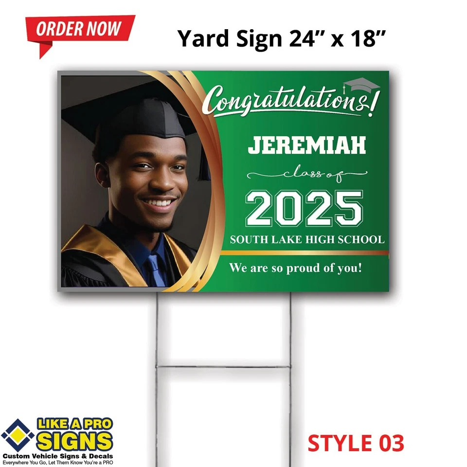 Letrero de patio de graduación personalizado Foto 4 de 4