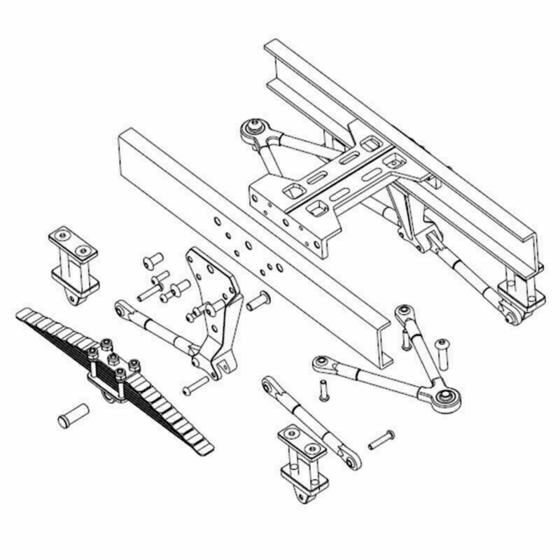 Kit de suspensions arrières métal renforcées pour camion Tamiya - LESU Kit de suspensions arrières métal renforcées pour camion Tamiya - LESU