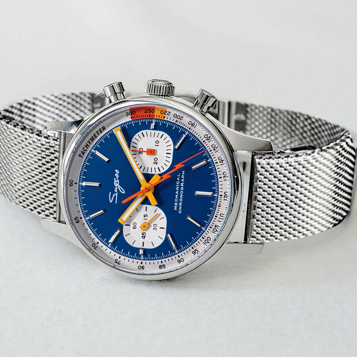 Sugess Chrono Walker SWAN NECK Enamel Dial Chrono Watch SEAGULL