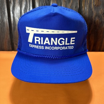 Vintage Triangle Express Incorporated Trucker Hat Snapback Cap Blue Rope 80s 90s