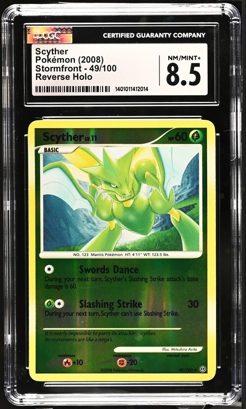 Pokemon - Scyther Lv.11 Stormfront 49/100 NM/Mint+ CGC Graded 8.5