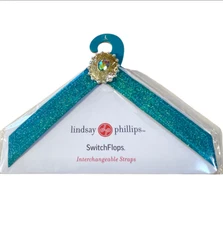 Lindsay Phillips STRAPS ONLY Beach Mermaid Teal Blue Green Switch Flops Large