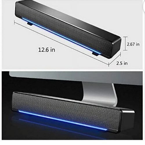 Barre de son Phission, haut-parleurs de barre de son alimentés par USB pour ordinateur de bureau ordinateur portable... - Photo 2/6